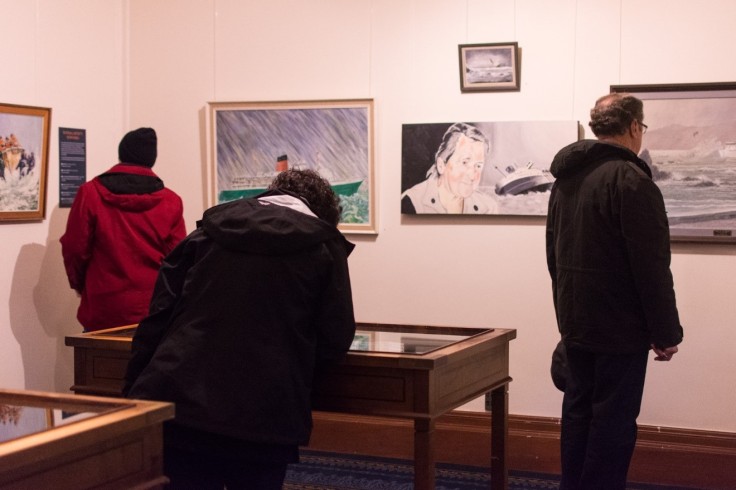 People looking at exhibit